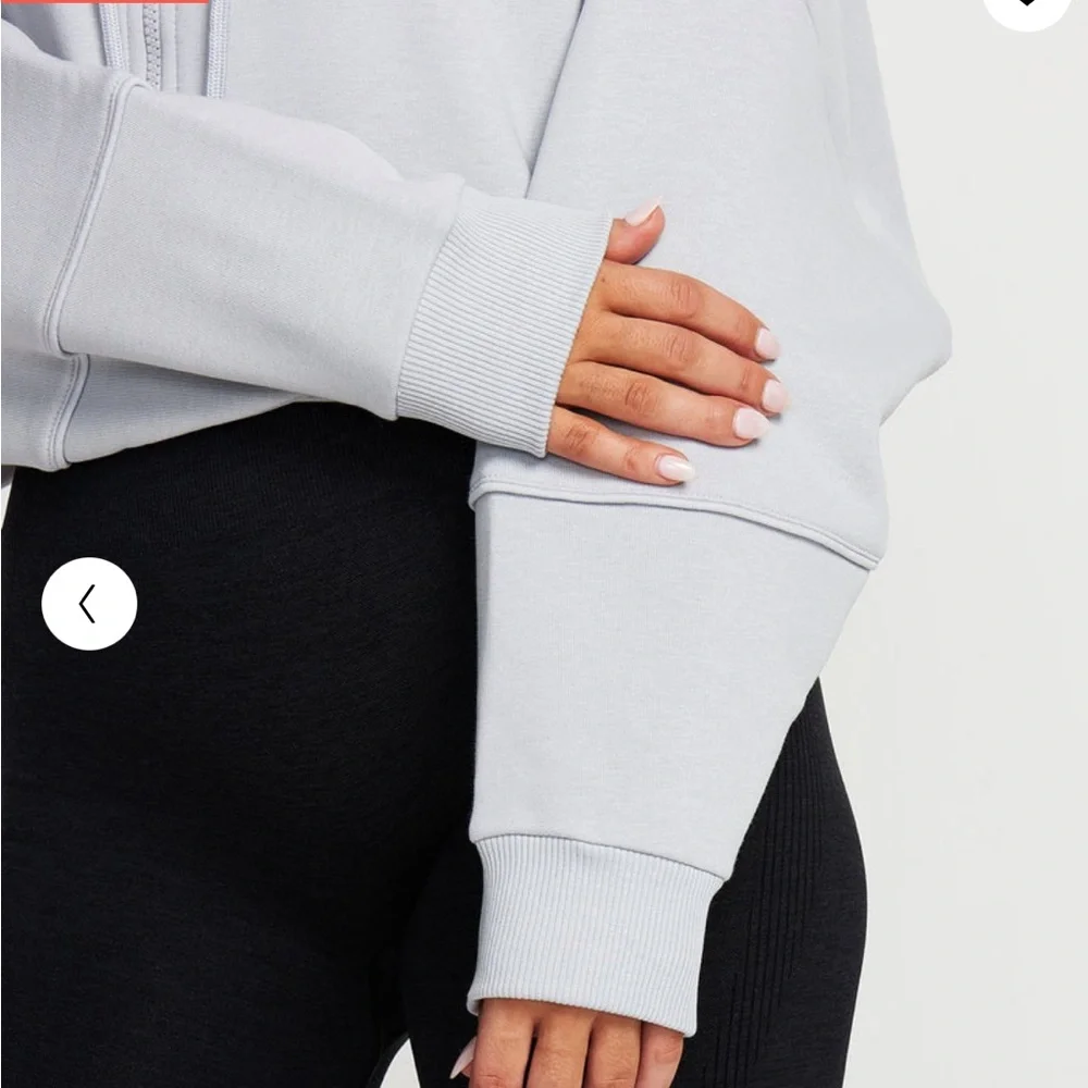 NWT Oner Active CLASSIC CROP ZIP HOODIE Grey S - Picture 5 of 9